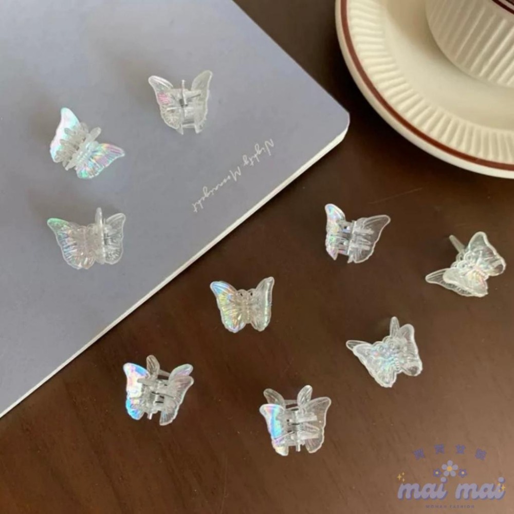 【買買女裝】台灣現貨🚚幻彩蝴蝶小抓夾🦋  髮飾 蝴蝶髮夾 側邊夾 瀏海夾 碎髮夾 人魚姬【L010#】-細節圖3