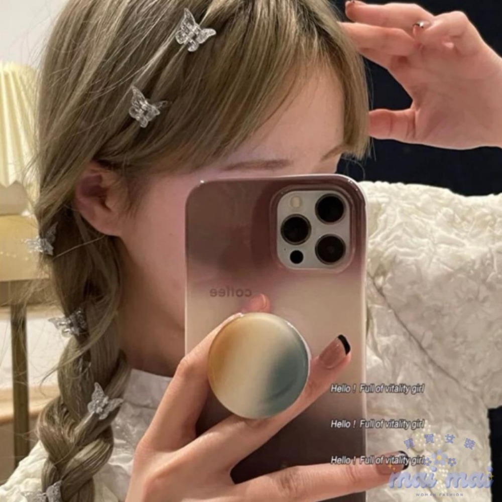 【買買女裝】台灣現貨🚚幻彩蝴蝶小抓夾🦋  髮飾 蝴蝶髮夾 側邊夾 瀏海夾 碎髮夾 人魚姬【L010#】-細節圖5