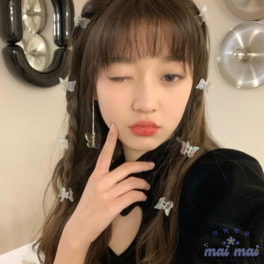 【買買女裝】台灣現貨🚚幻彩蝴蝶小抓夾🦋  髮飾 蝴蝶髮夾 側邊夾 瀏海夾 碎髮夾 人魚姬【L010#】-細節圖6