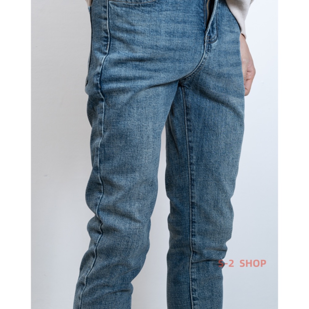 【S2店】很好穿 沒有破 值得有 必備藍色 窄管牛仔彈力長褲-細節圖7