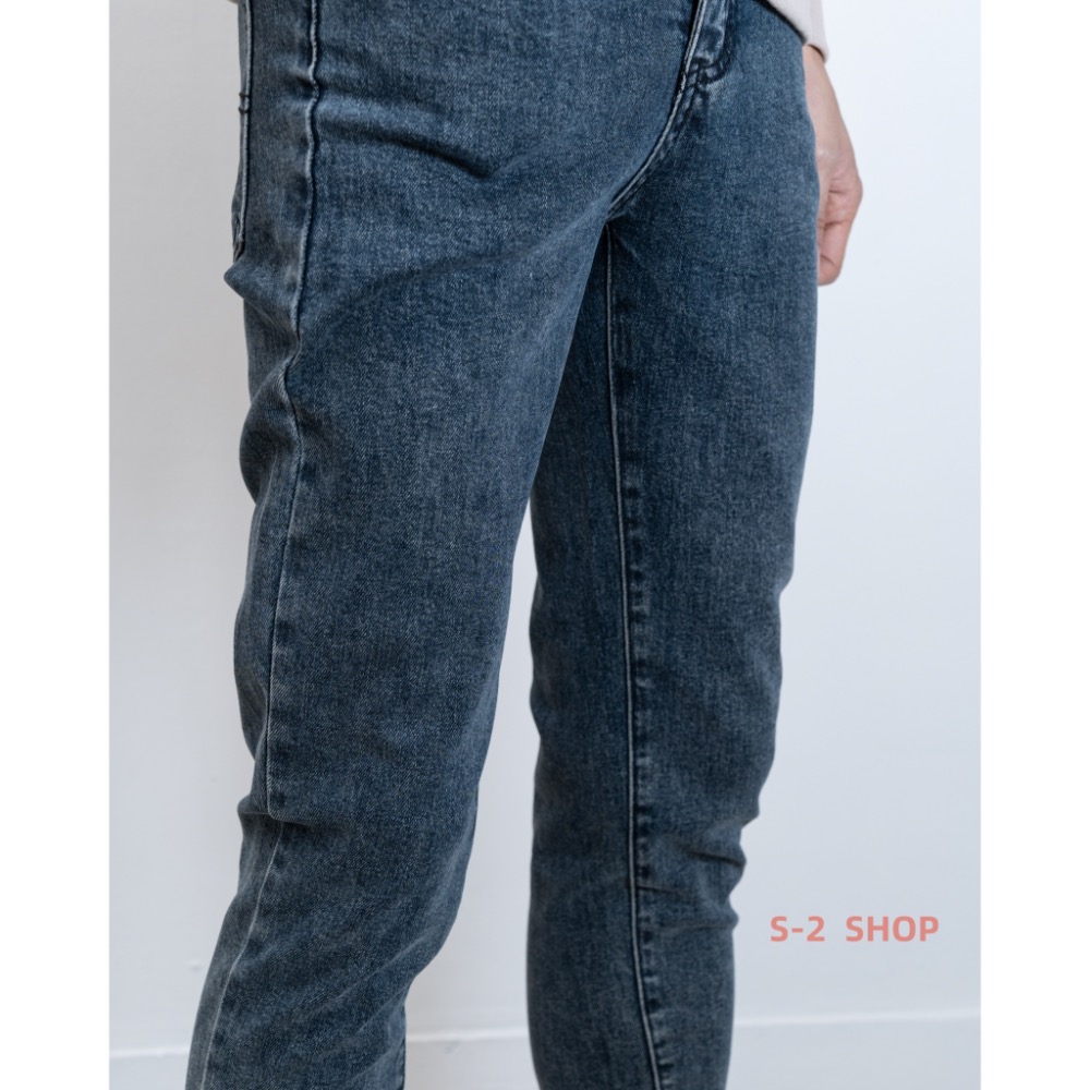 帥慘了 不是黑色的 深藍灰 必備牛仔彈力長褲-細節圖7