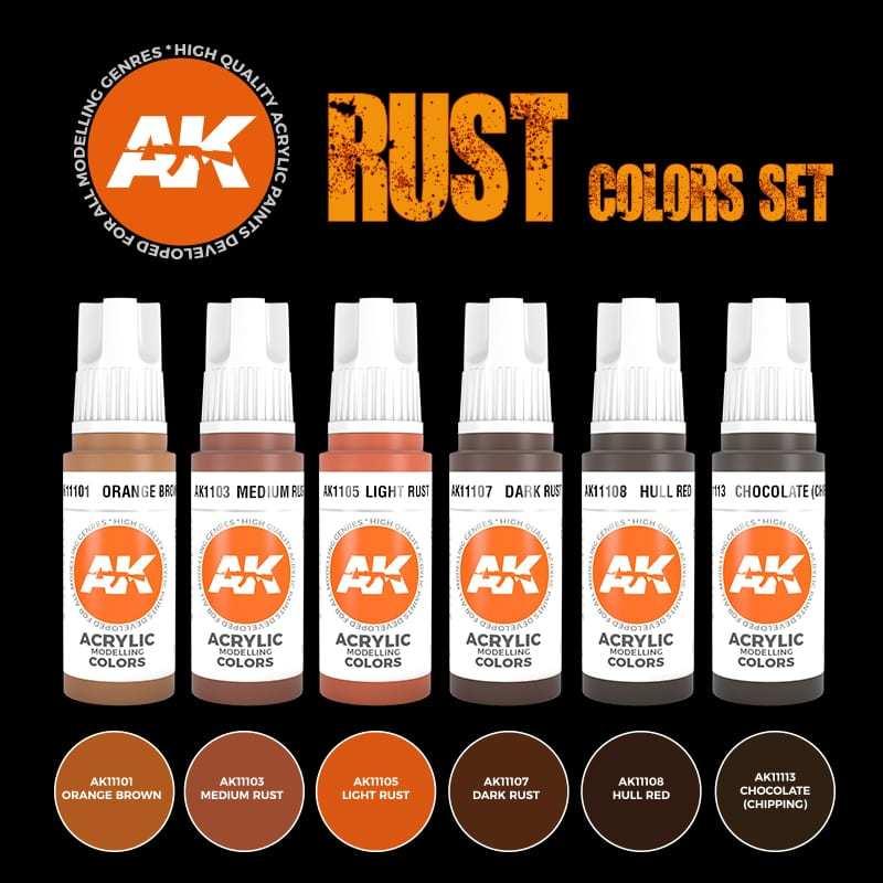 【奧丁模型】AK第三代水性漆套裝：RUST COLORS SET_AK11605-細節圖3