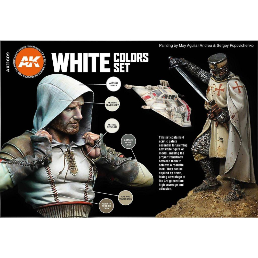【奧丁模型】AK第三代水性漆套裝：WHITE COLORS SET_AK11609-細節圖2