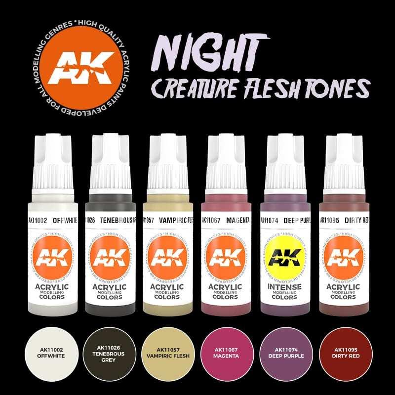 【奧丁模型】AK第三代水性漆套裝：NIGHT CREATURE FLESH TONES_AK11602-細節圖3