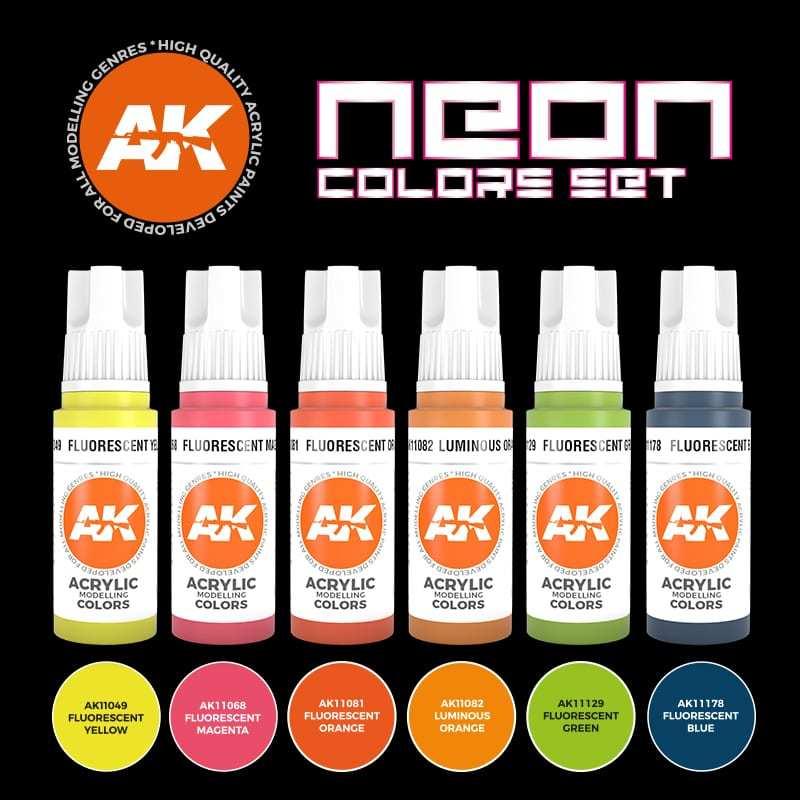 【奧丁模型】AK第三代水性漆套裝：NEON COLORS SET_AK11610-細節圖3