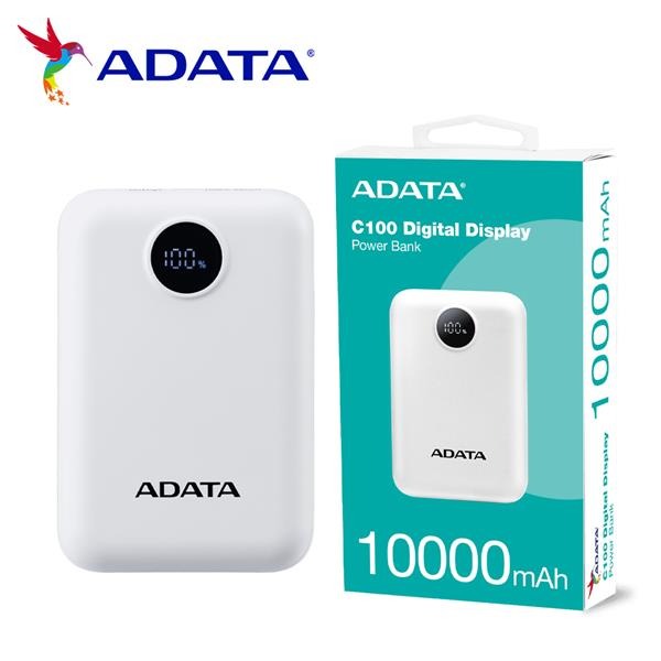 威剛 ADATA C100 Digital 10000mAh PD/QC 20W 高效快充行動電源-規格圖1