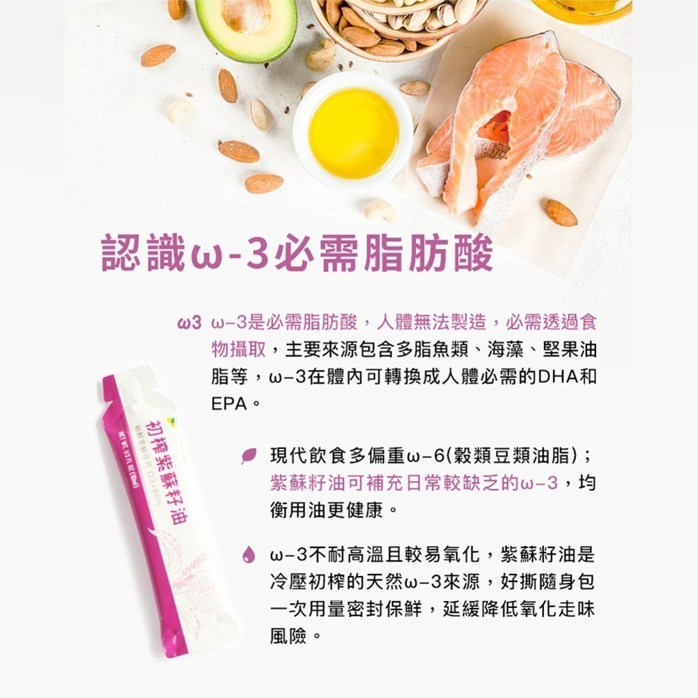 【初榨紫蘇籽油好撕隨身包】10mlx15包 純素 Omega3 ω-3 素魚油 冷壓初榨 密封保鮮 不沾手包裝 食在加分-細節圖5