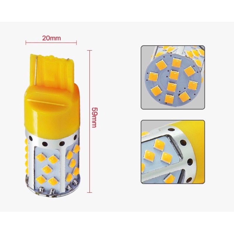 台灣現貨附發票 LED 方向燈 倒車燈 T20 1156 平角 斜角 1157 煞車燈 解碼 防快閃 7443 7440-細節圖4