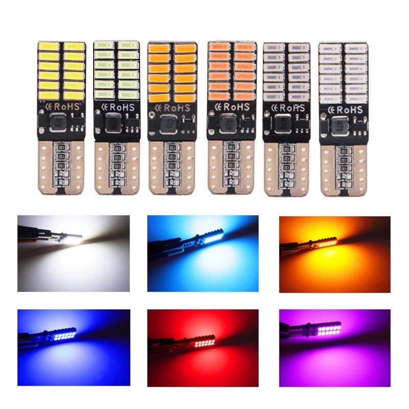 「台灣現貨 附發票」T10 4014 LED 爆亮 解碼 室內燈 方向燈 閱讀燈 車牌燈 行車燈 小燈 w5w 定位燈-細節圖2