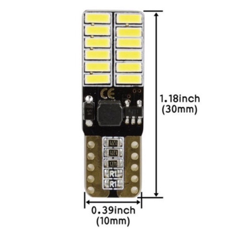 「台灣現貨 附發票」T10 4014 LED 爆亮 解碼 室內燈 方向燈 閱讀燈 車牌燈 行車燈 小燈 w5w 定位燈-細節圖3