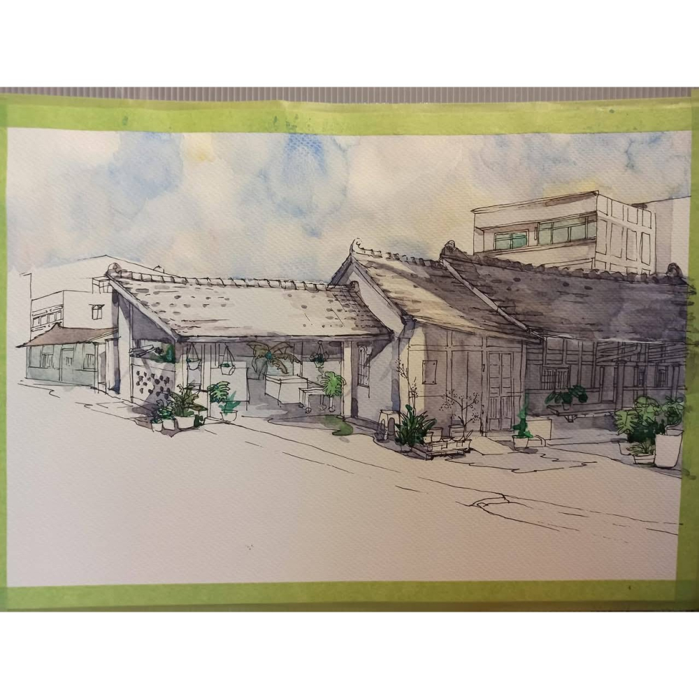 手繪系列 x 客製化 8開無框畫｜ 水彩速寫老屋-細節圖2