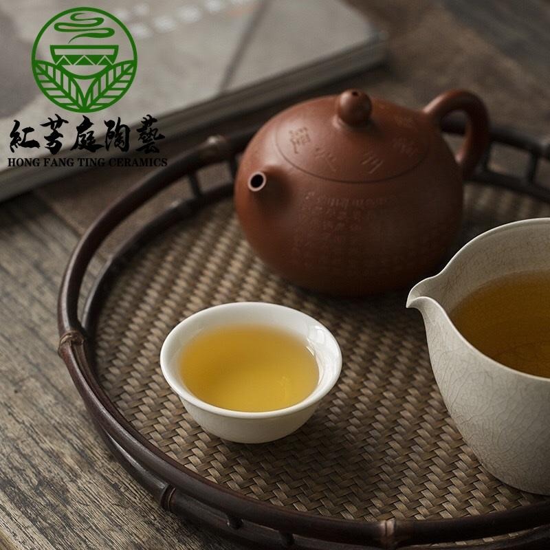 【紅芳庭】潮汕 功夫茶杯 寬口/薄坯 迎客杯/品茗杯 白瓷茶杯 瓷茶杯 功夫茶道專用器具 泡茶用具-細節圖3