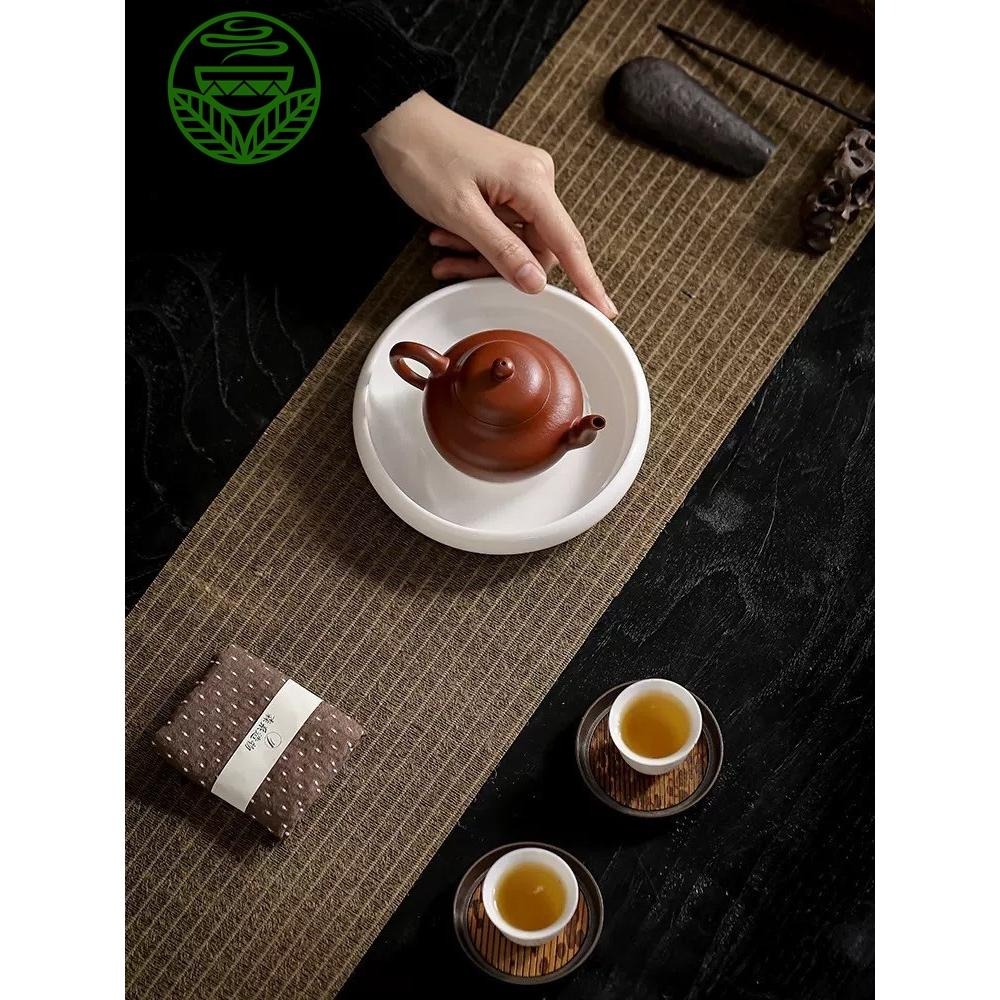 【紅芳庭】羊脂玉瓷 壺承 白瓷 茶盤/泡茶盤 養壺墊 瓷茶具 糯玉瓷 功夫茶道專用器具 泡茶器具-細節圖4