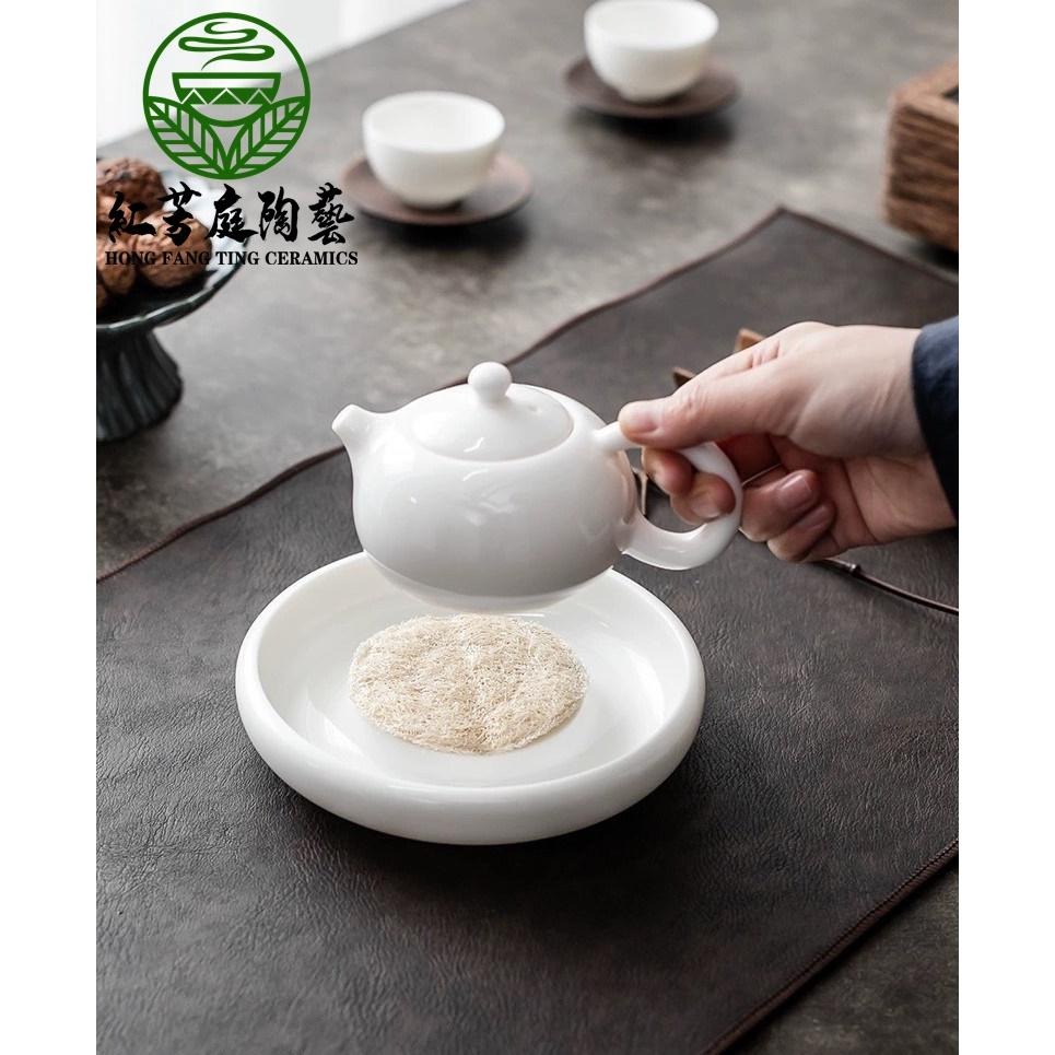 【紅芳庭】羊脂玉瓷 壺承 白瓷 茶盤/泡茶盤 養壺墊 瓷茶具 糯玉瓷 功夫茶道專用器具 泡茶器具-細節圖7