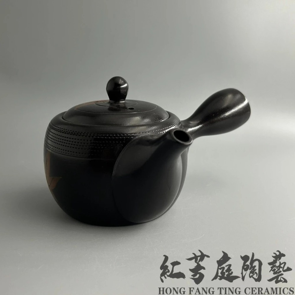 【紅芳庭】日本側把壺 橫手急須 台灣製造 早期外銷壺 泡茶壺/急須壺 茶具 茶壺/陶壺 功夫茶道專用器具 泡茶用具-細節圖2