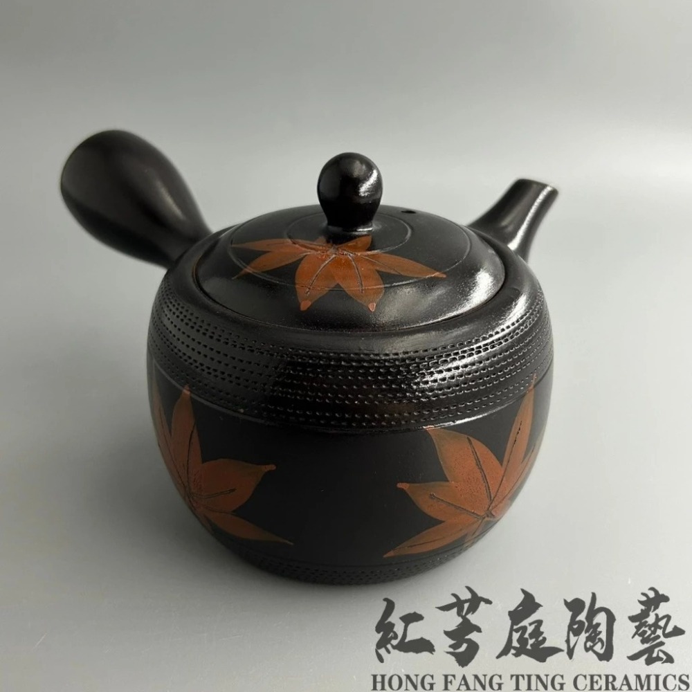 【紅芳庭】日本側把壺 橫手急須 台灣製造 早期外銷壺 泡茶壺/急須壺 茶具 茶壺/陶壺 功夫茶道專用器具 泡茶用具-細節圖3
