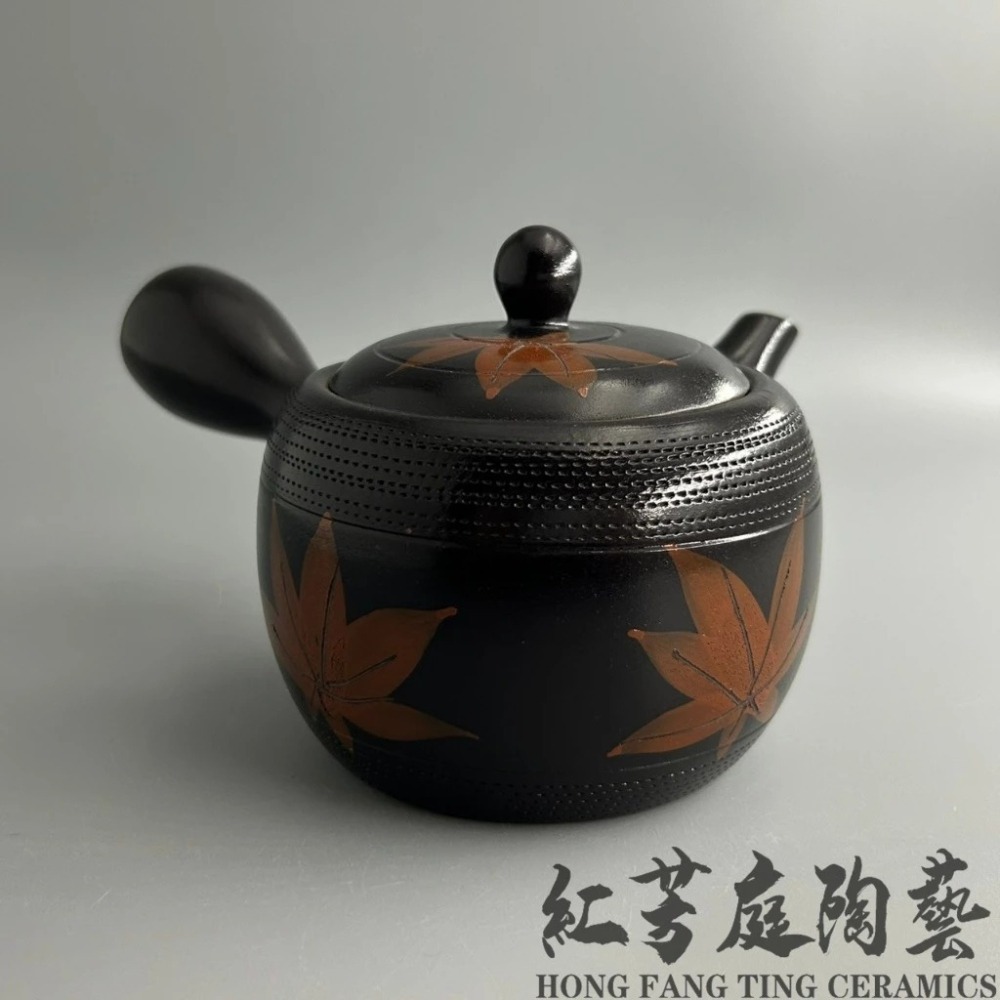 【紅芳庭】日本側把壺 橫手急須 台灣製造 早期外銷壺 泡茶壺/急須壺 茶具 茶壺/陶壺 功夫茶道專用器具 泡茶用具-細節圖7