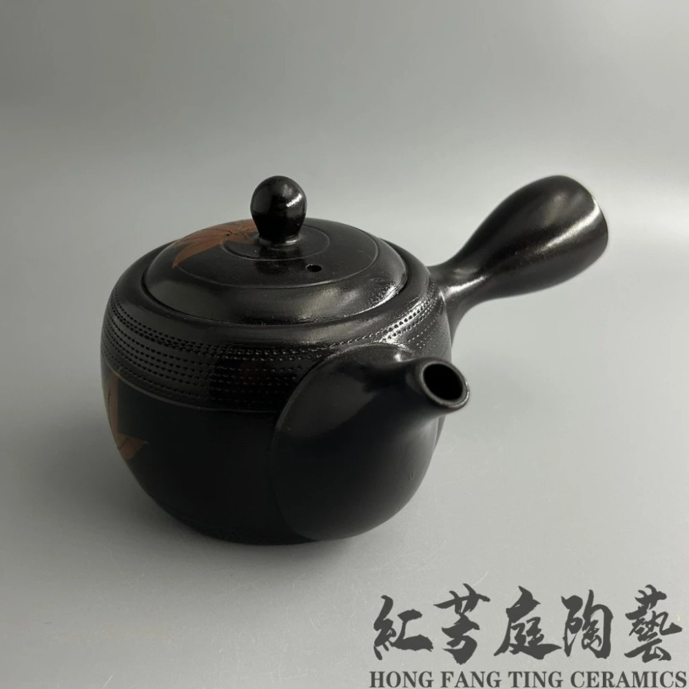【紅芳庭】日本側把壺 橫手急須 台灣製造 早期外銷壺 泡茶壺/急須壺 茶具 茶壺/陶壺 功夫茶道專用器具 泡茶用具-規格圖7