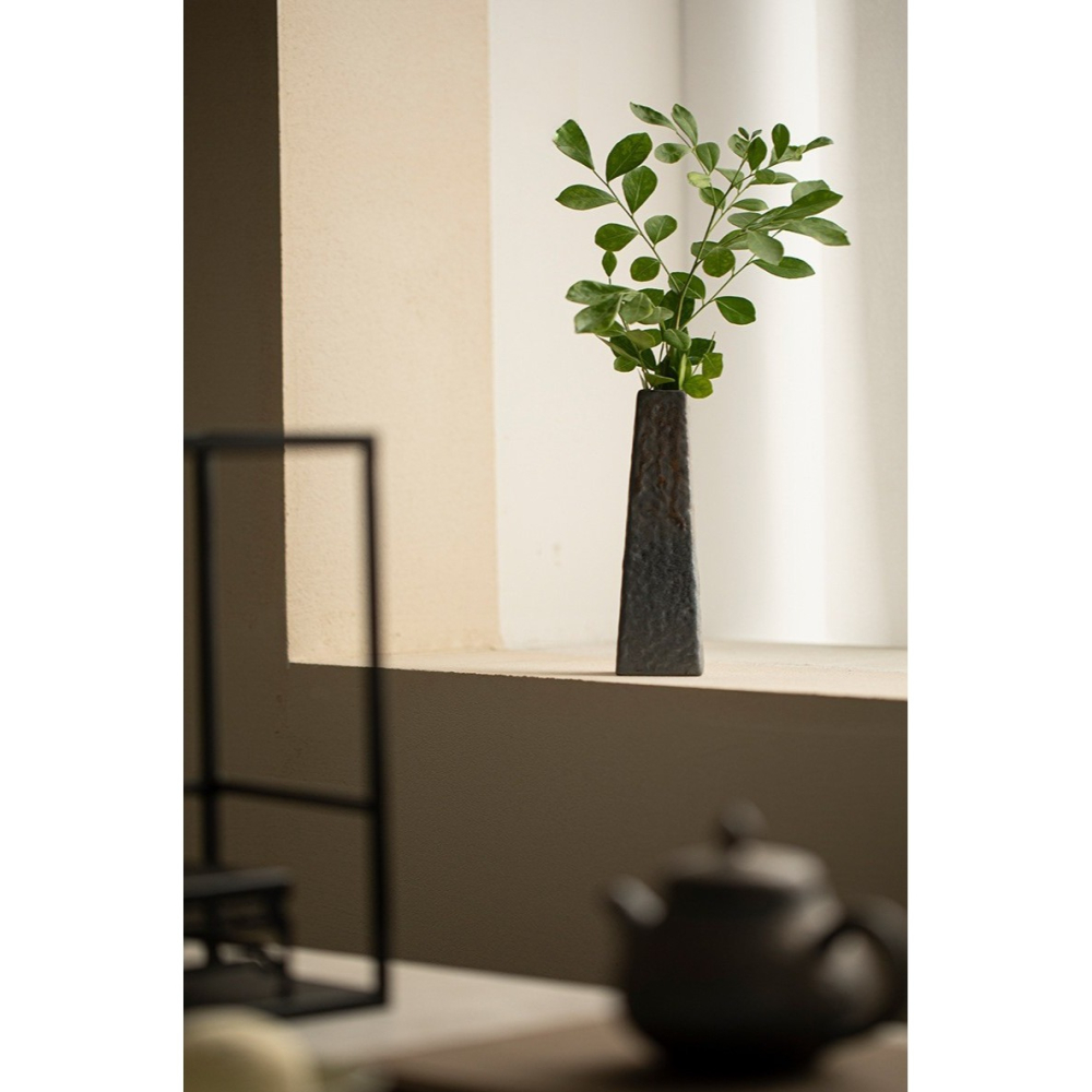 【紅芳庭】鎏金色 石韻 花器 日式 插花 花瓶 茶道花器/花插 功夫茶道專用器具 泡茶用具-細節圖8