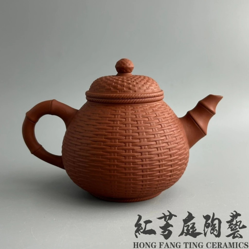 【紅芳庭】豐收壺 270ml 台灣製 鶯歌茶壺 茶具/茶壺 朱泥壺 台灣壺 紫砂壺 功夫茶道專用器具 泡茶用具-細節圖2
