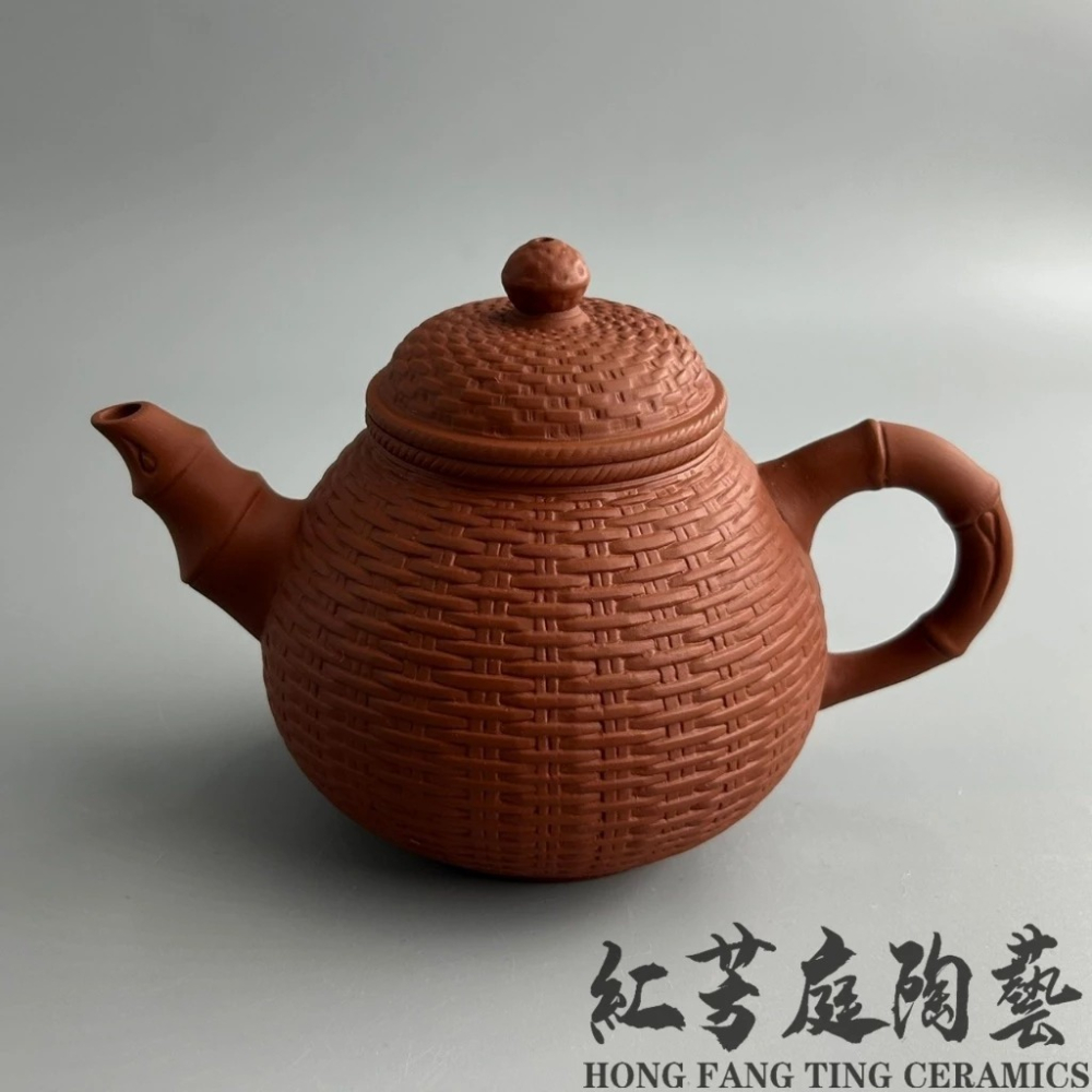 【紅芳庭】豐收壺 270ml 台灣製 鶯歌茶壺 茶具/茶壺 朱泥壺 台灣壺 紫砂壺 功夫茶道專用器具 泡茶用具-細節圖3
