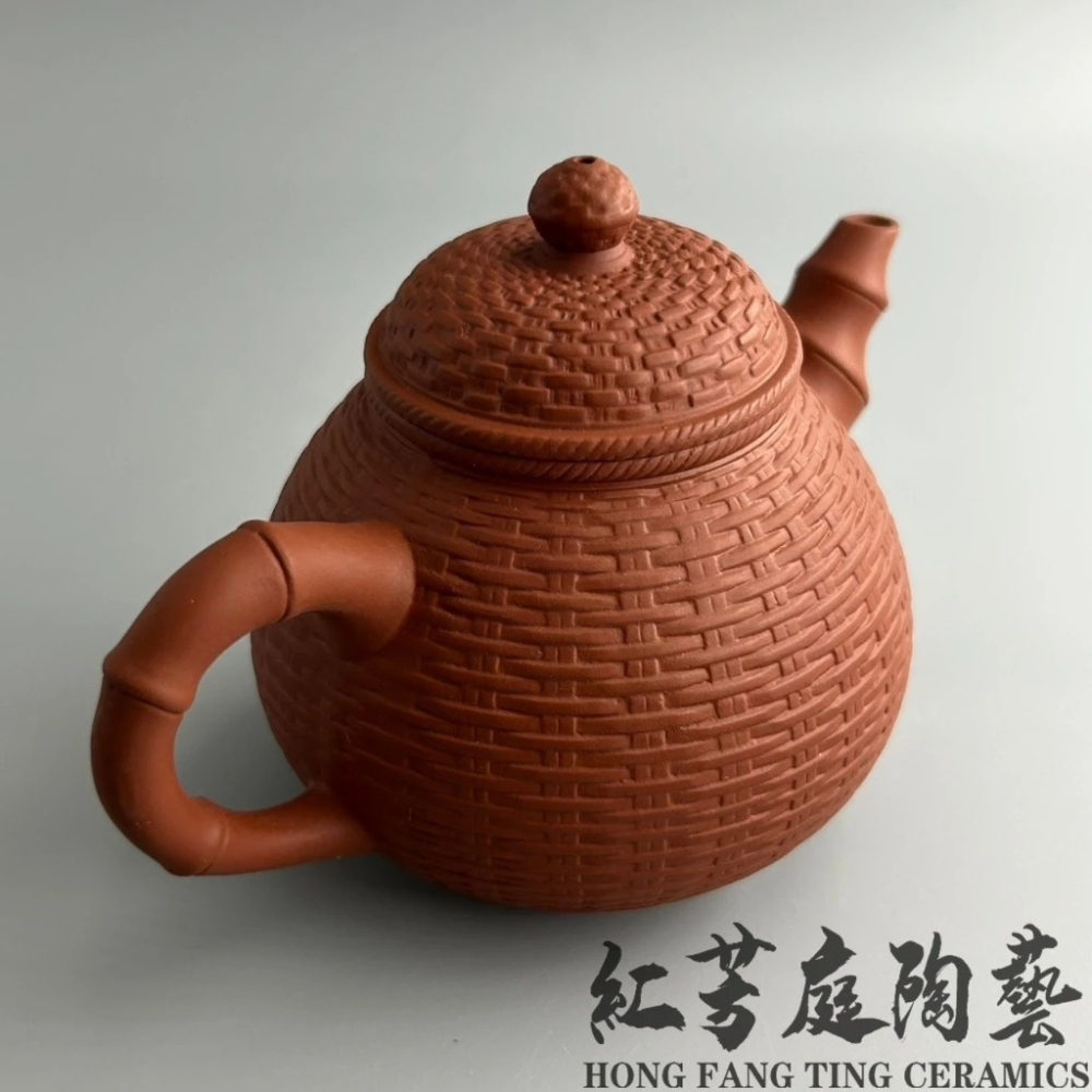 【紅芳庭】豐收壺 270ml 台灣製 鶯歌茶壺 茶具/茶壺 朱泥壺 台灣壺 紫砂壺 功夫茶道專用器具 泡茶用具-細節圖5