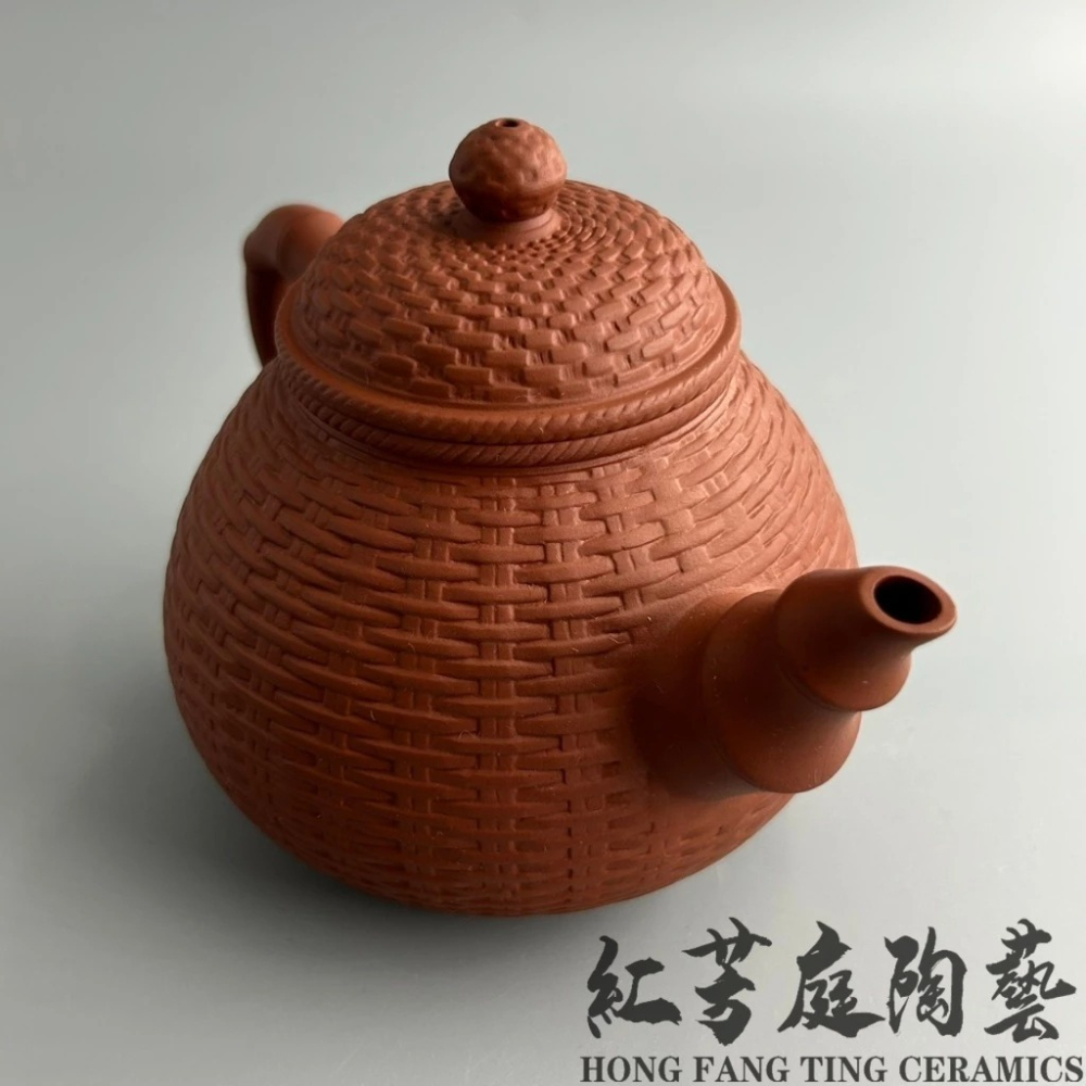 【紅芳庭】豐收壺 270ml 台灣製 鶯歌茶壺 茶具/茶壺 朱泥壺 台灣壺 紫砂壺 功夫茶道專用器具 泡茶用具-細節圖6