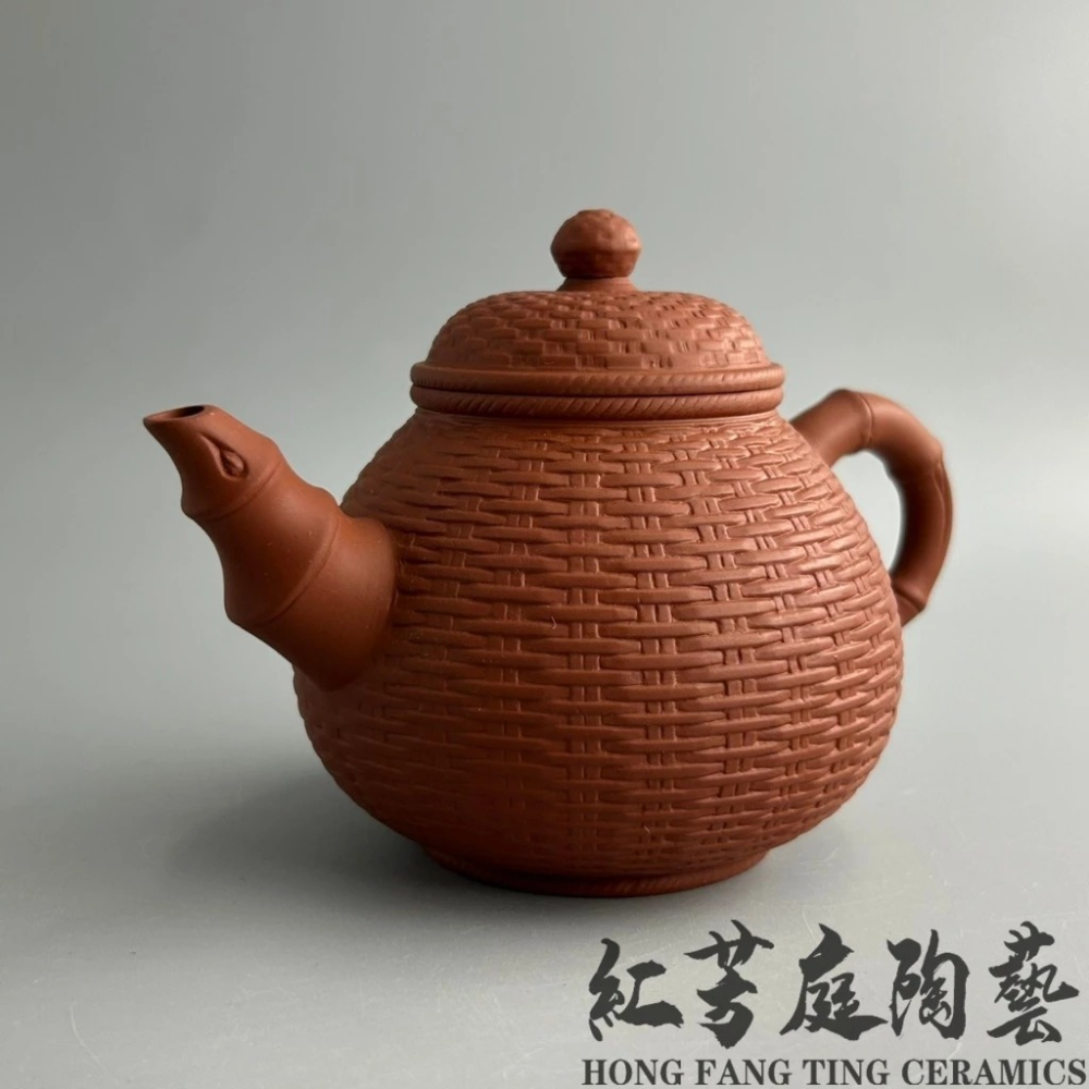 【紅芳庭】豐收壺 270ml 台灣製 鶯歌茶壺 茶具/茶壺 朱泥壺 台灣壺 紫砂壺 功夫茶道專用器具 泡茶用具-細節圖7