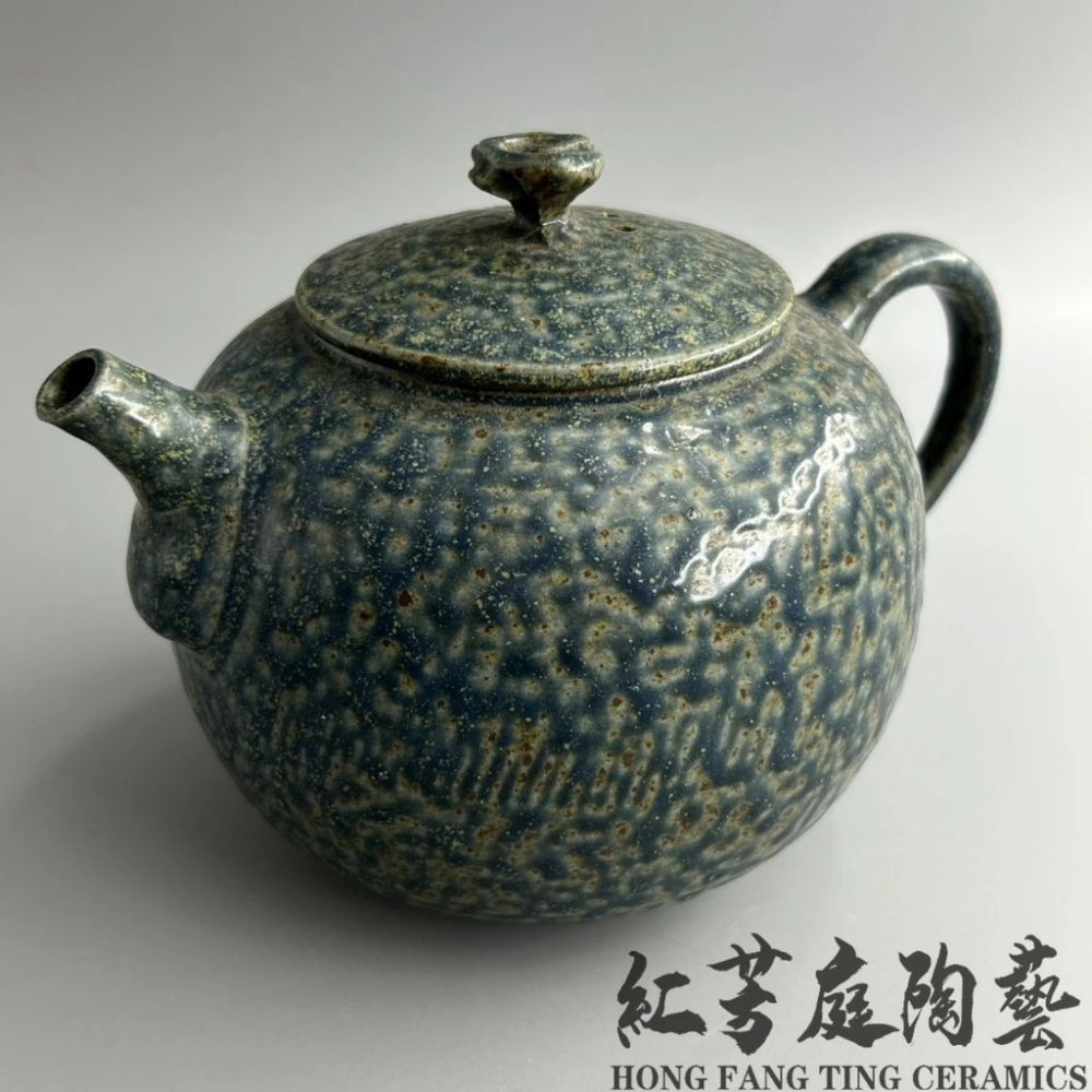 紅芳庭【窯變 泡茶壺】台灣作家 手拉坏 茶壺 850ml 茶具 特大尺寸 林榮華陶藝工作室 台灣茶壺 泡茶用具-細節圖4