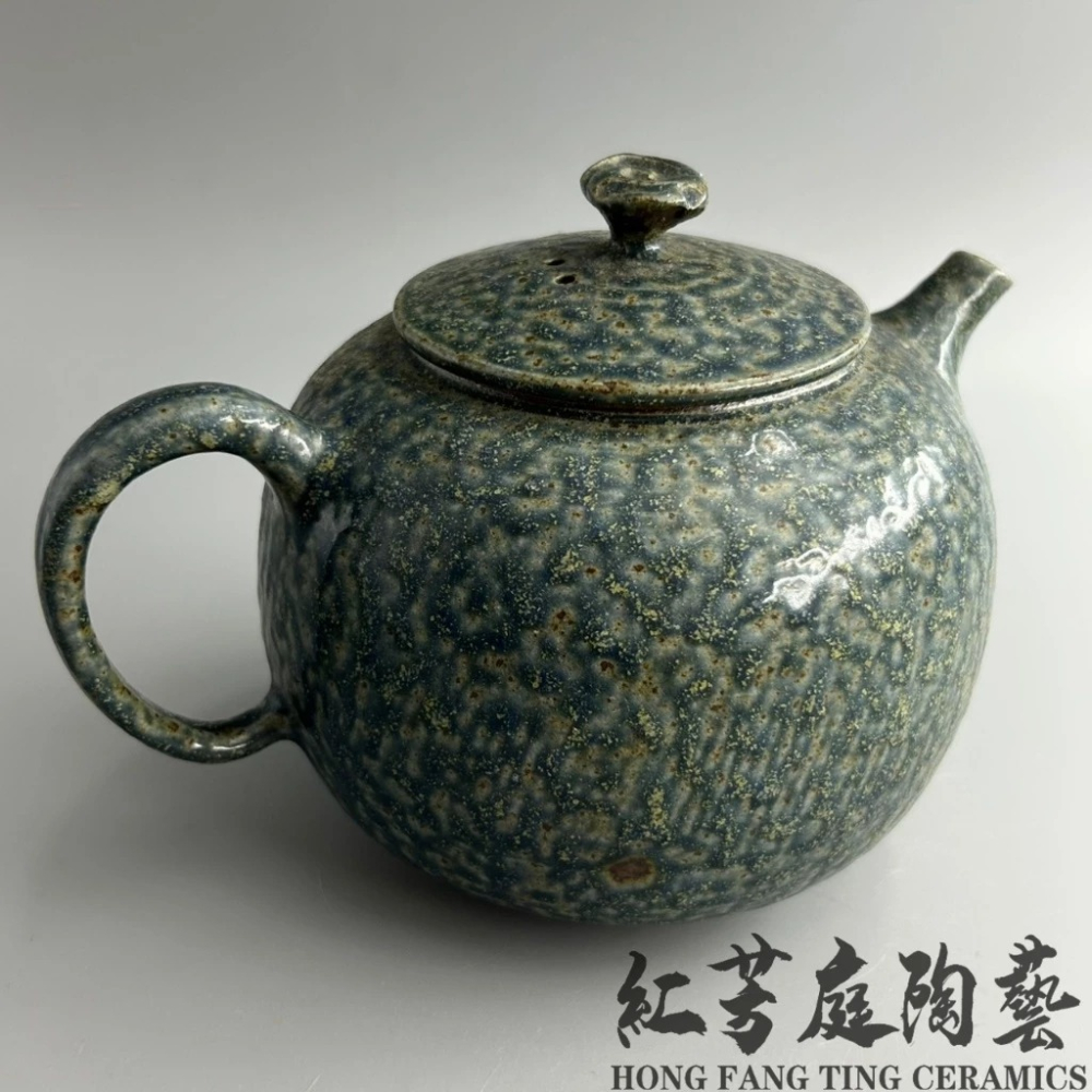 紅芳庭【窯變 泡茶壺】台灣作家 手拉坏 茶壺 850ml 茶具 特大尺寸 林榮華陶藝工作室 台灣茶壺 泡茶用具-細節圖5