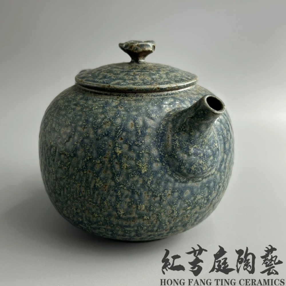紅芳庭【窯變 泡茶壺】台灣作家 手拉坏 茶壺 850ml 茶具 特大尺寸 林榮華陶藝工作室 台灣茶壺 泡茶用具-細節圖6