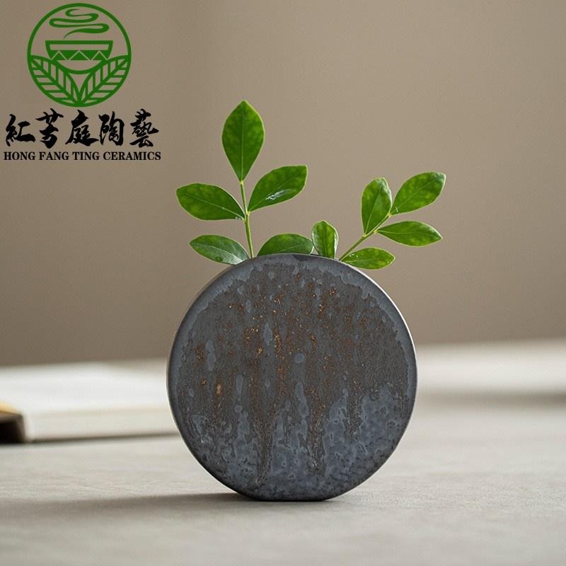 【紅芳庭】鎏金色 破曉 花器 日式 插花 花瓶 茶道花器/花插 功夫茶道專用器具 泡茶用具-細節圖3