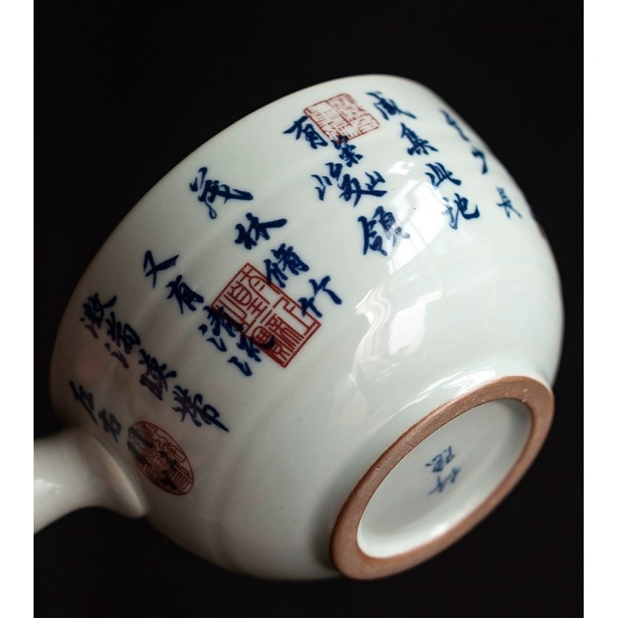 【紅芳庭】蘭亭序 青花瓷 泡茶壺 陶瓷茶壺 茶具/茶壺 原葉茶 功夫茶道專用泡茶器具 茶具用品-細節圖4