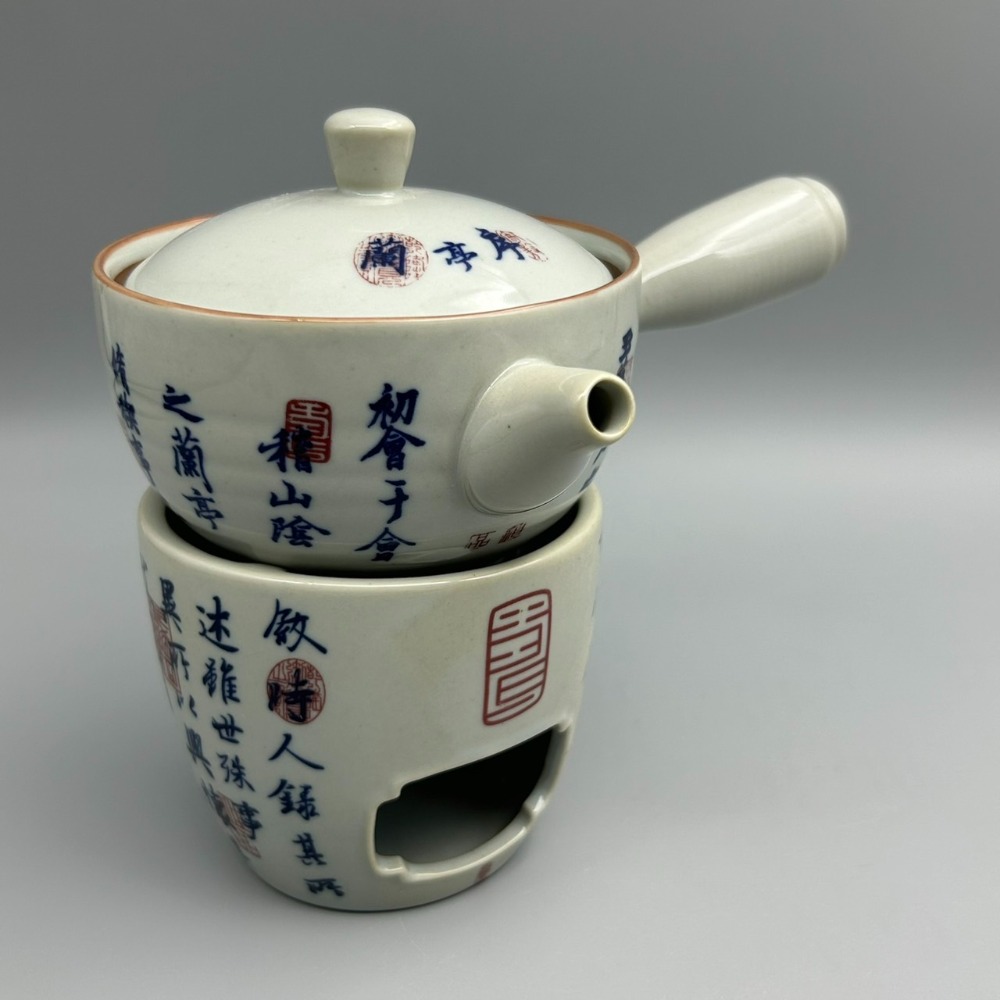 【紅芳庭】蘭亭序 青花瓷 泡茶壺 陶瓷茶壺 茶具/茶壺 原葉茶 功夫茶道專用泡茶器具 茶具用品-規格圖6