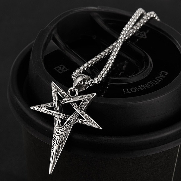 《QBOX 》FASHION 飾品【OGX2540】精緻個性五角星荷魯斯之眼鑄造鈦鋼墬子項鍊/掛飾-細節圖6