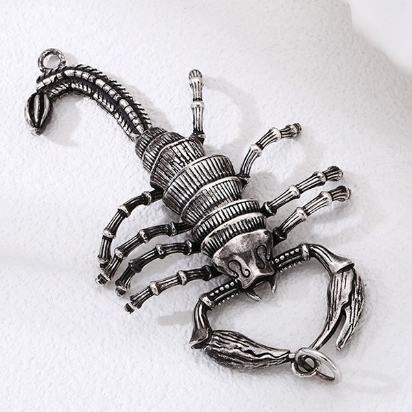 《 QBOX 》FASHION 飾品【TSC41125】精緻個性復古立體蠍子S925純銀墬子/泰銀吊墜-細節圖5