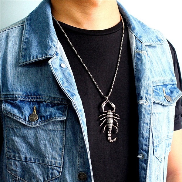 《 QBOX 》FASHION 飾品【TSC41125】精緻個性復古立體蠍子S925純銀墬子/泰銀吊墜-細節圖9