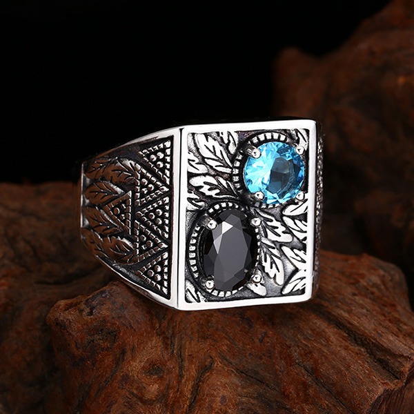 《 QBOX 》FASHION 飾品【TSR41122110】精緻個性寬版方形勝利之果純銀戒指/開口戒指-細節圖4