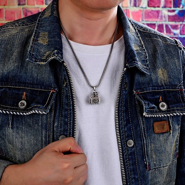 《 QBOX 》FASHION 飾品【TSC41125192】精緻個性復古四大神獸招財轉運貔貅印章S925純銀墬子/泰銀-細節圖9