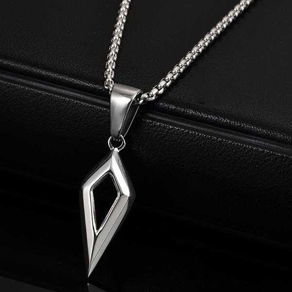 《 QBOX 》FASHION 飾品【CPN-2170】精緻個性鋒芒棱境・菱角箭簇鈦鋼墬子項鍊/掛飾-細節圖3