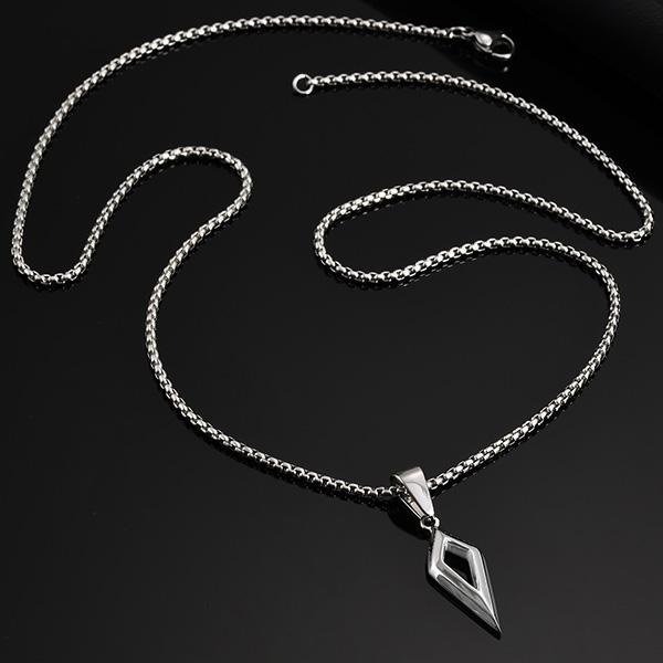 《 QBOX 》FASHION 飾品【CPN-2170】精緻個性鋒芒棱境・菱角箭簇鈦鋼墬子項鍊/掛飾-細節圖7