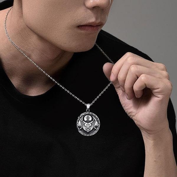 《 QBOX 》FASHION 飾品【CBP8-314】精緻個性戰魂傳承・維京戰士圓盾掛鈦鋼墬子項鍊/掛飾-細節圖10