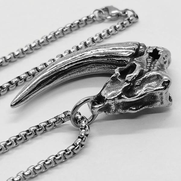 《 QBOX 》FASHION 飾品【CBP8-640】精緻個性野蠻先驅・犀牛骷顱頭骨掛鈦鋼墬子項鍊/掛飾-細節圖7