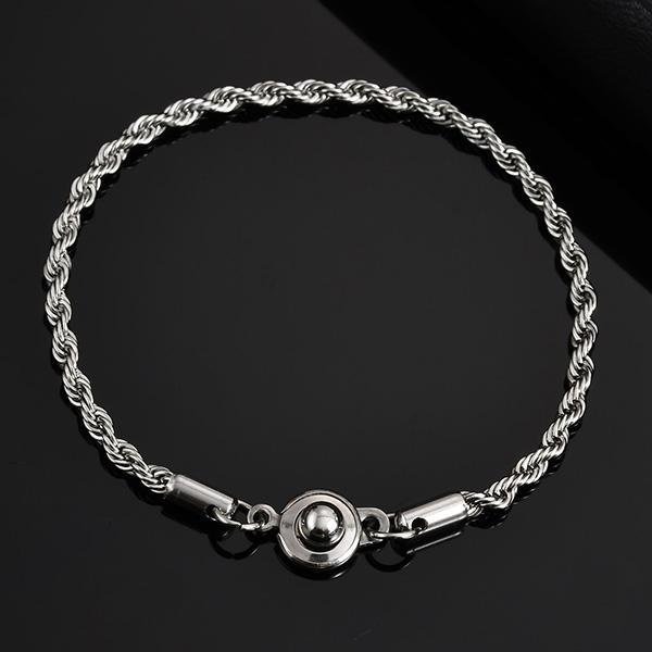 《QBOX 》FASHION 飾品【GBR-2489】 個性麻花繩結圓珠按扣鈦鋼手鍊/手環-細節圖3