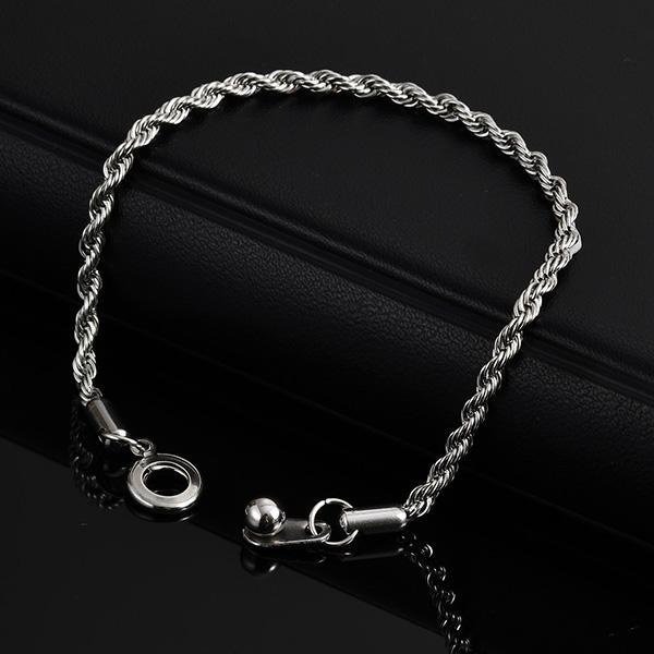 《QBOX 》FASHION 飾品【GBR-2489】 個性麻花繩結圓珠按扣鈦鋼手鍊/手環-細節圖4