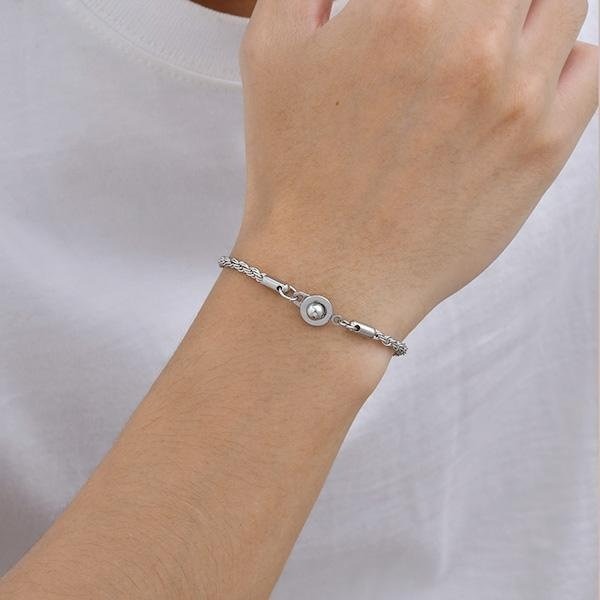 《QBOX 》FASHION 飾品【GBR-2489】 個性麻花繩結圓珠按扣鈦鋼手鍊/手環-細節圖8