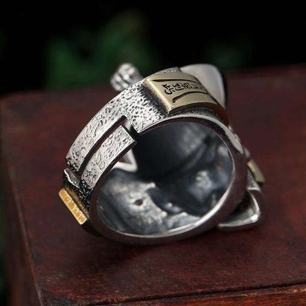 《 QBOX 》FASHION 飾品【TSR25625206】精緻個性復古鎮魂骷顱殭屍S925純銀戒指/開口戒指-細節圖5