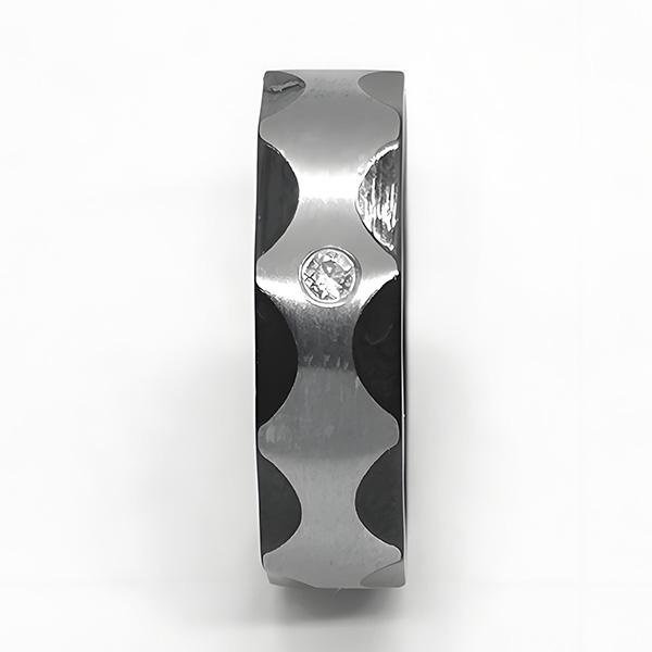 《 QBOX 》FASHION 飾品【R25061921】精緻個性暗夜棱光鑲鑽鈦鋼戒指/戒環-細節圖5