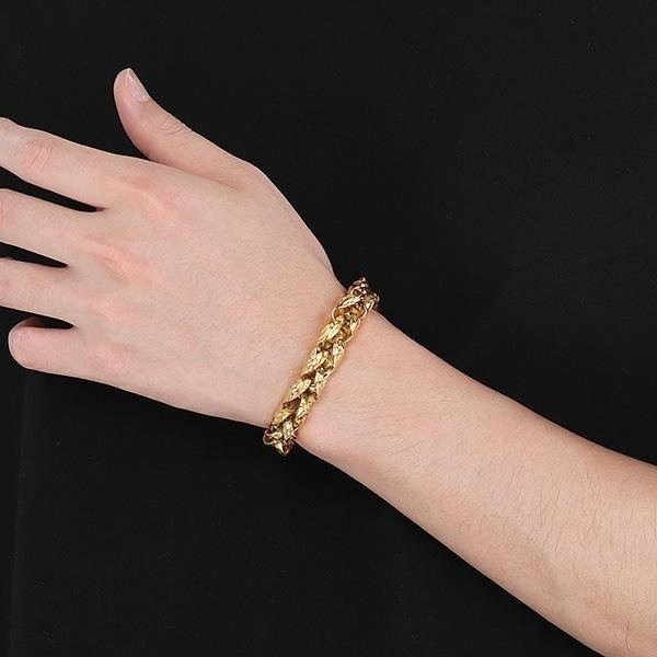 《QBOX 》FASHION 飾品【BK186918】 個性龐克風粗曠扭打紋路編織環扣鑄造鈦鋼手鍊/手環-細節圖11