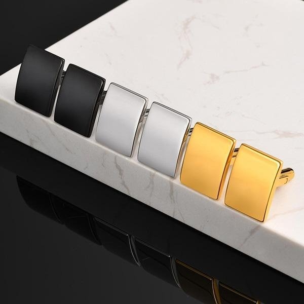 《 QBOX 》FASHION 飾品【GCL-057】精緻個性經典百搭商務方形弧面鈦鋼袖扣(三色)-細節圖5